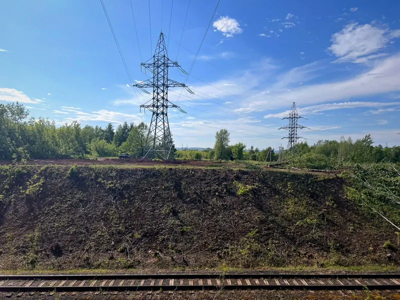 ВЛ 110 кВ вдоль железной дороги